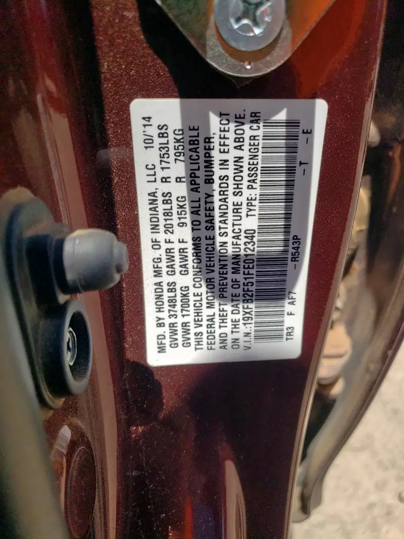 2015 HONDA CIVIC LX