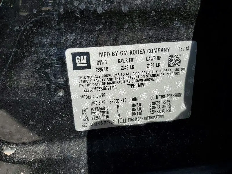 2018 CHEVROLET TRAX PREMIER  