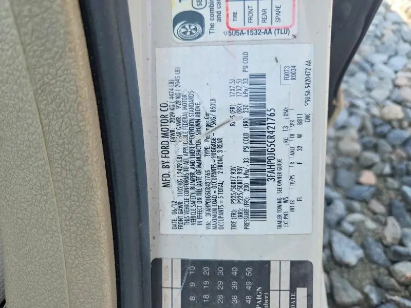 2012 FORD FUSION SEL  