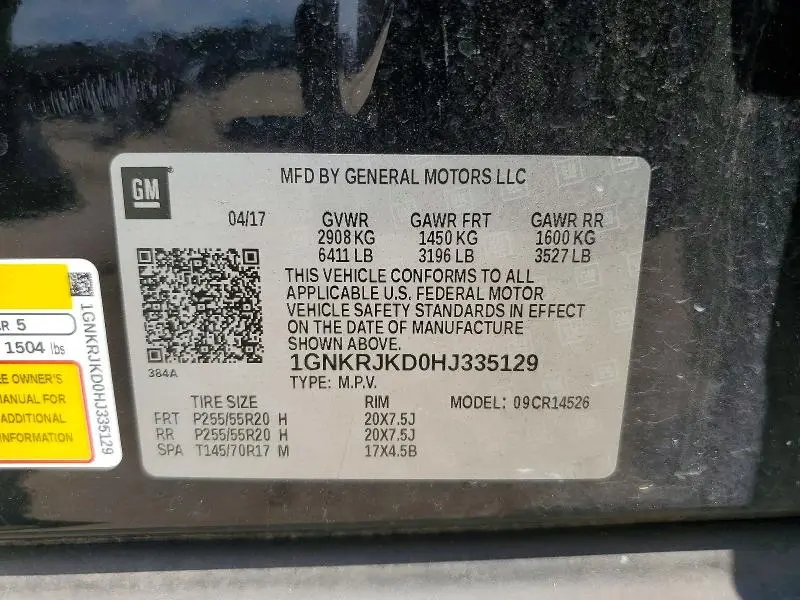 2017 CHEVROLET TRAVERSE PREMIER  