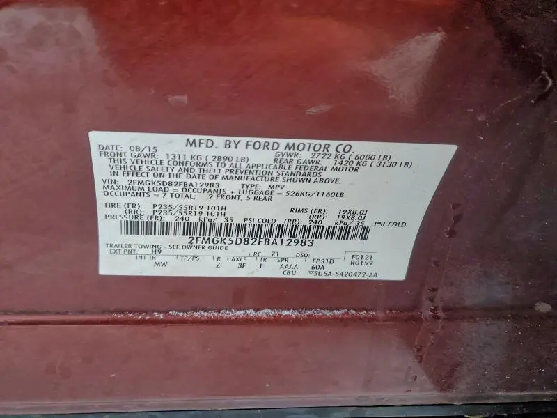 2015 FORD FLEX LIMITED  