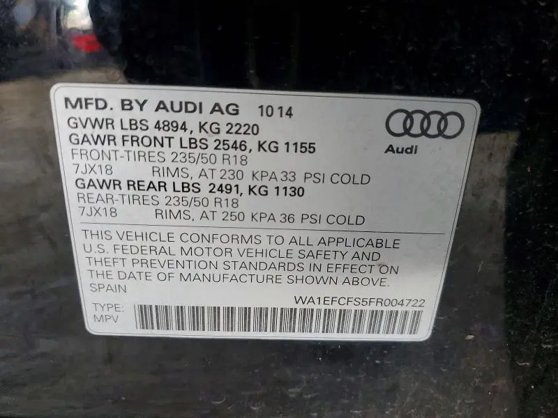 2015 AUDI Q3   