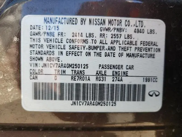 2016 INFINITI Q50 BASE  