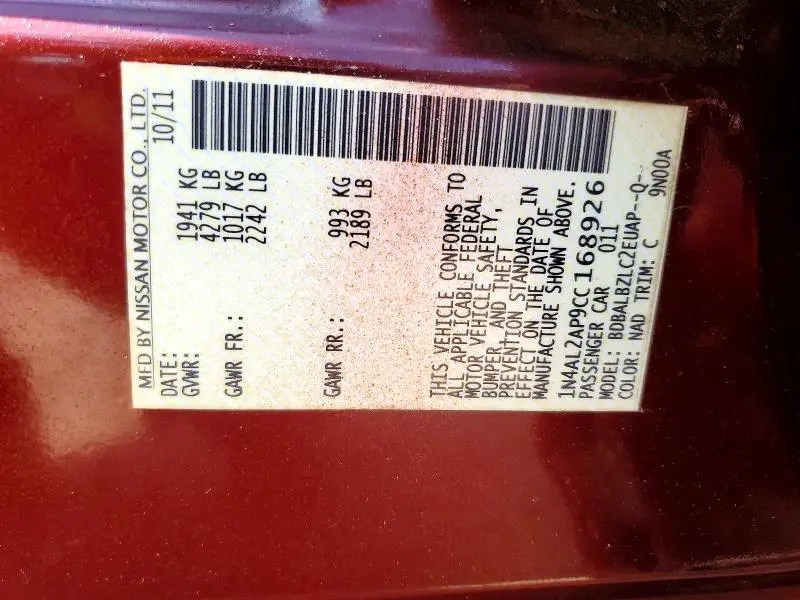 2012 NISSAN ALTIMA 2.5  