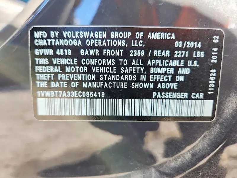 2014 VOLKSWAGEN PASSAT SE  