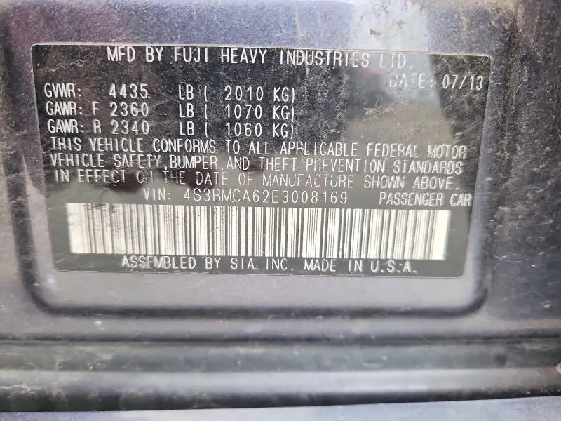 2014 SUBARU LEGACY 2.5I  