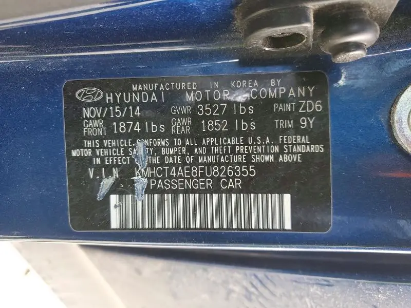 2015 HYUNDAI ACCENT GLS  