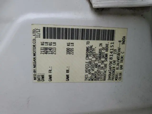 2013 NISSAN MAXIMA S  