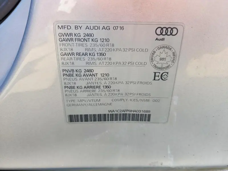 2017 AUDI Q5 PREMIUM  