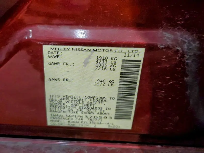 2015 NISSAN ALTIMA 2.5  