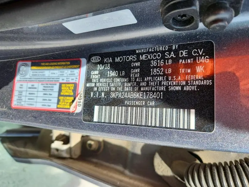 2019 KIA RIO S  