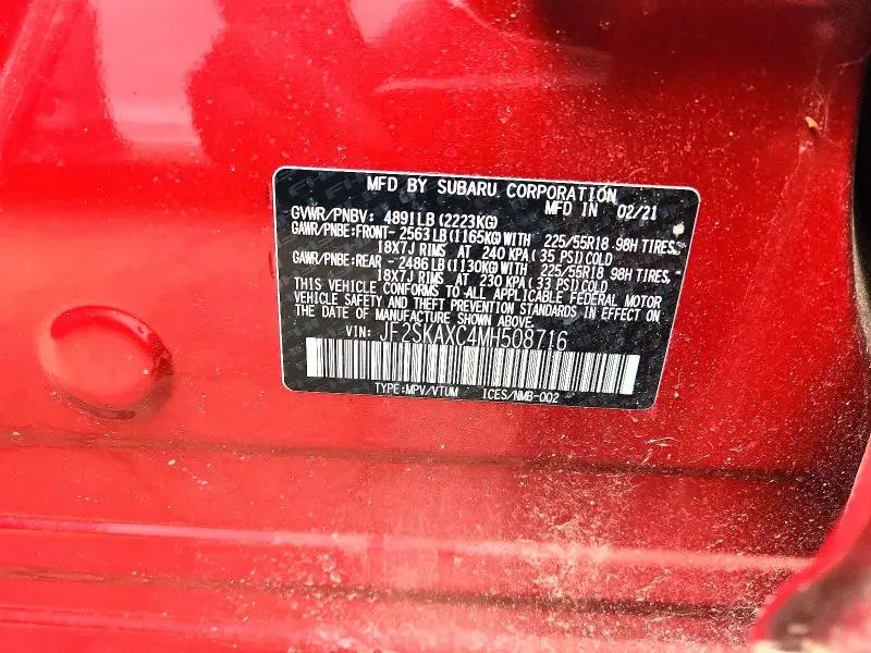 2021 SUBARU FORESTER TOURING  