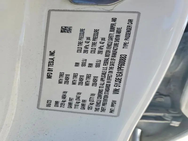 2023 TESLA MODEL 3   