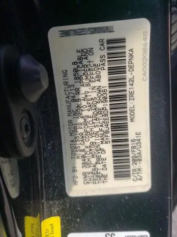 2013 TOYOTA COROLLA BASE