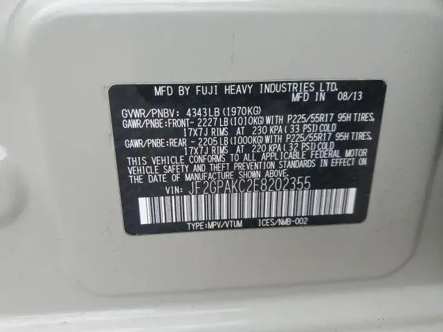 2014 SUBARU XV CROSSTREK 2.0 LIMITED  