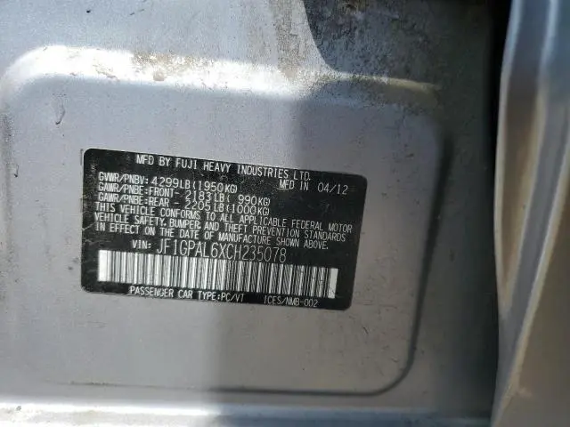 2012 SUBARU IMPREZA SPORT PREMIUM  