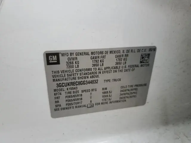 2016 CHEVROLET SILVERADO K1500 LT  