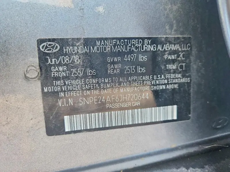 2018 HYUNDAI SONATA SE  