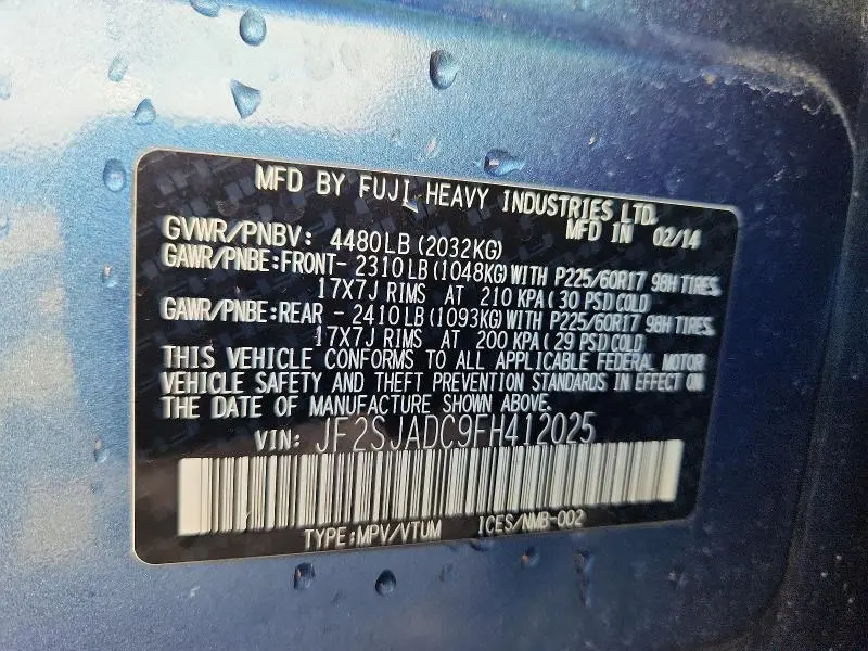 2015 SUBARU FORESTER 2.5I PREMIUM  