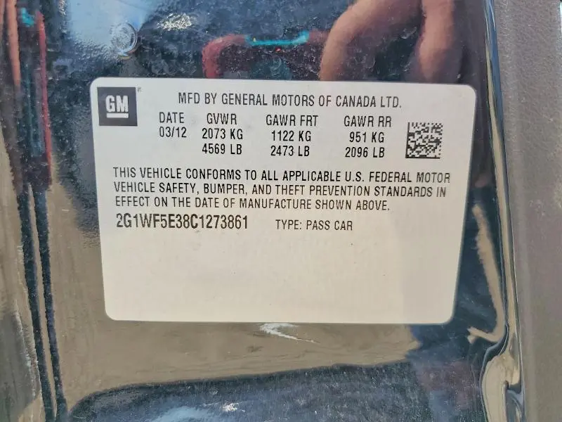 2012 CHEVROLET IMPALA LS  