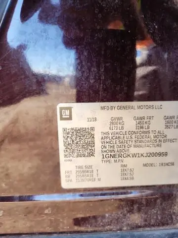 2019 CHEVROLET TRAVERSE LT  