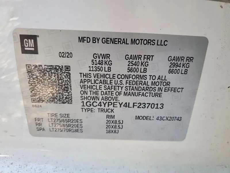 2020 CHEVROLET SILVERADO K2500 HEAVY DUTY LTZ  