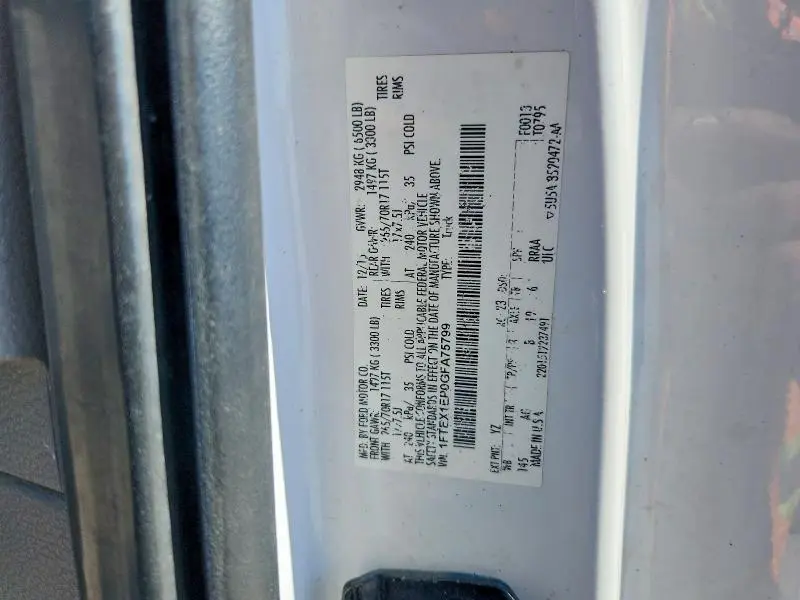 2016 FORD F150 SUPER CAB  