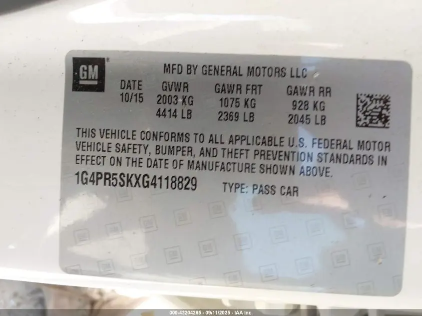 2016 BUICK VERANO CONVENIENCE GROUP