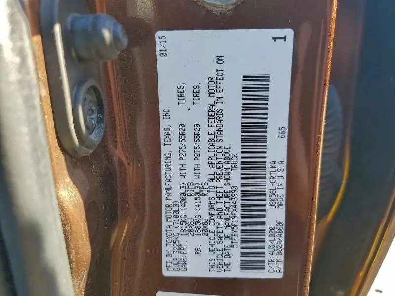 2015 TOYOTA TUNDRA DOUBLE CAB LIMITED  