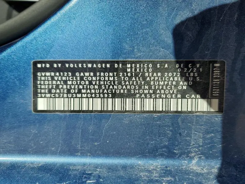 2021 VOLKSWAGEN JETTA S  