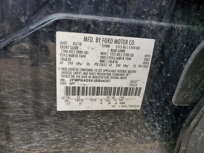 2018 FORD EDGE SE  