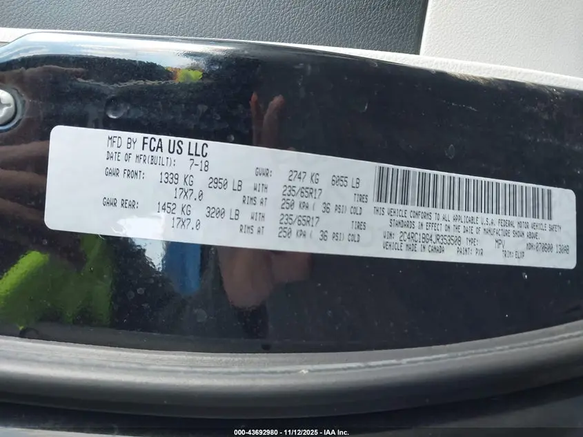 2018 CHRYSLER PACIFICA TOURING L