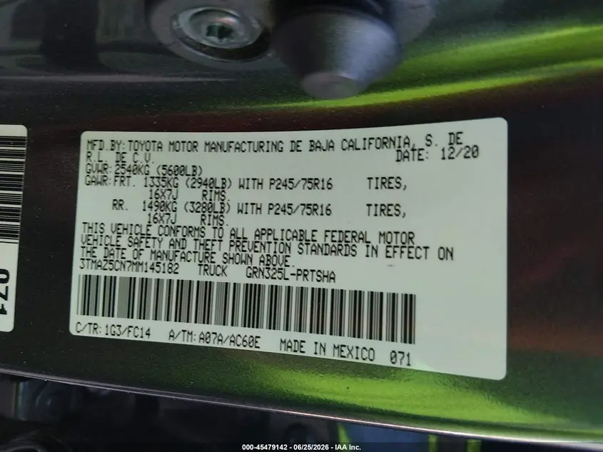 2021 TOYOTA TACOMA SR5 V6