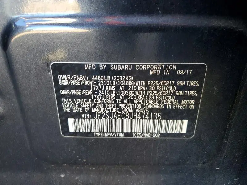 2018 SUBARU FORESTER 2.5I PREMIUM  