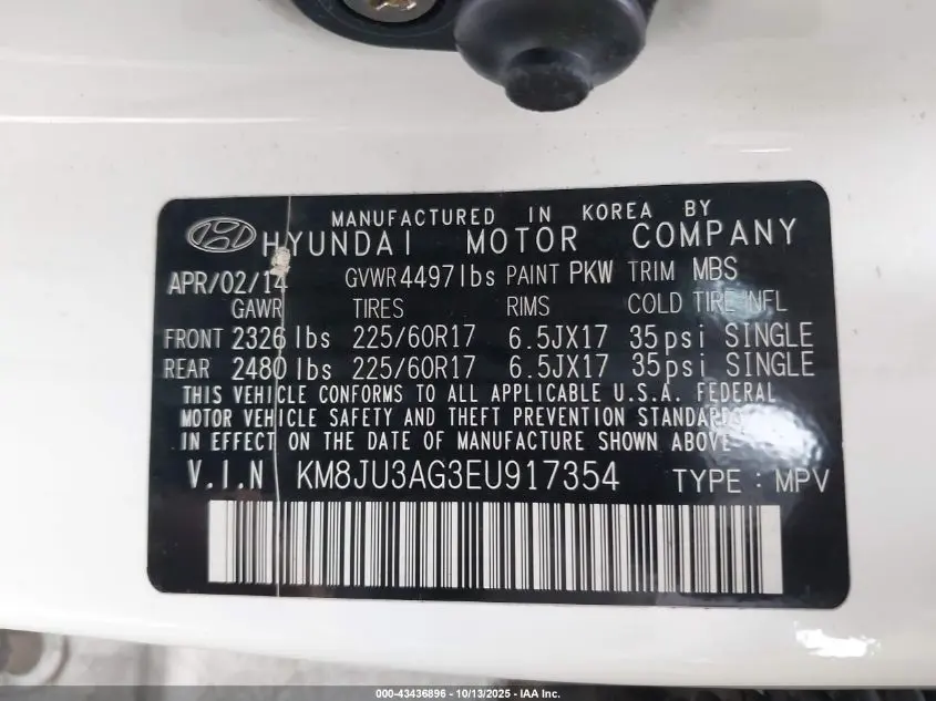 2014 HYUNDAI TUCSON SE