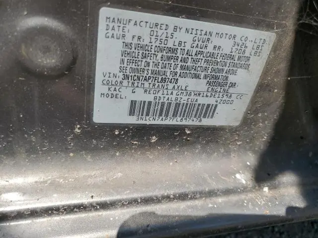 2015 NISSAN VERSA S  