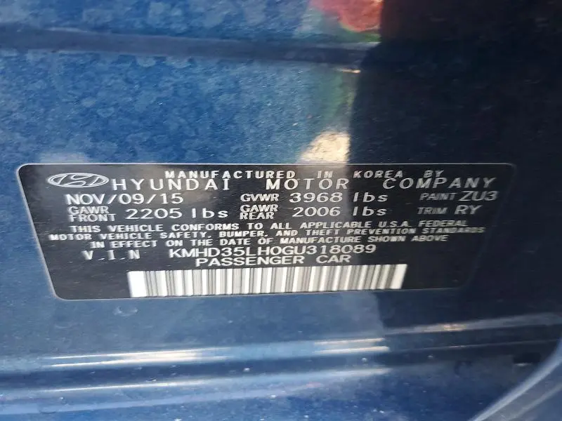 2016 HYUNDAI ELANTRA GT BASE  