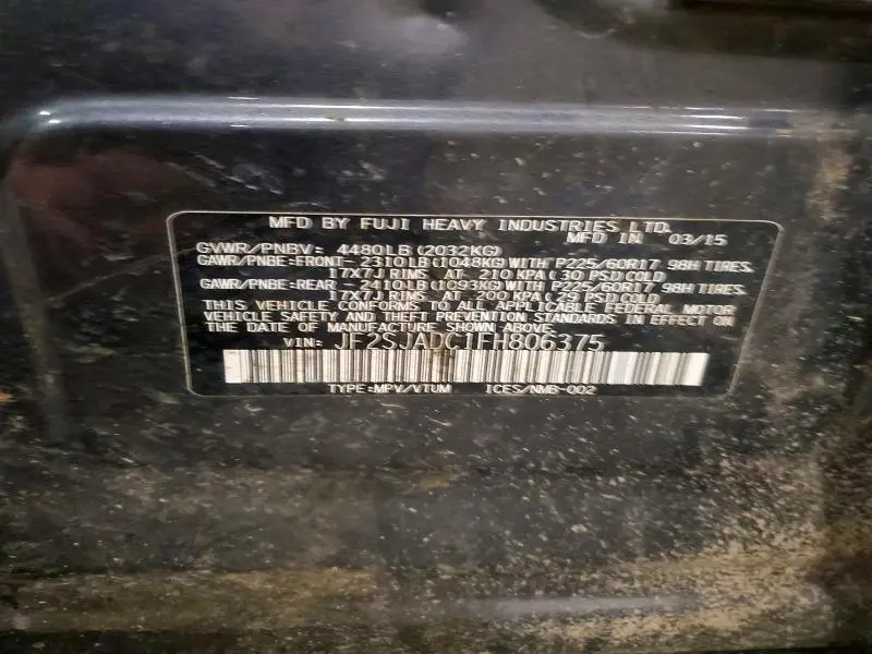 2015 SUBARU FORESTER   