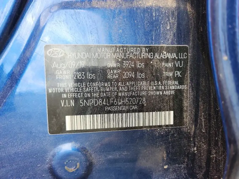2020 HYUNDAI ELANTRA SEL  