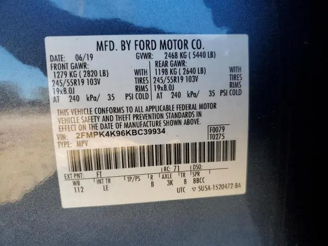 2019 FORD EDGE TITANIUM  