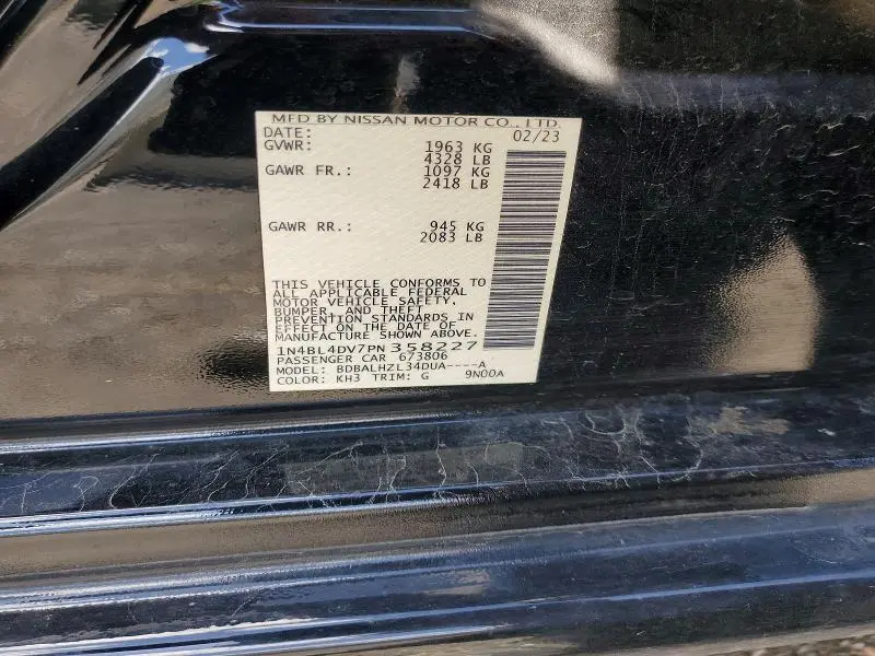 2023 NISSAN ALTIMA SV  