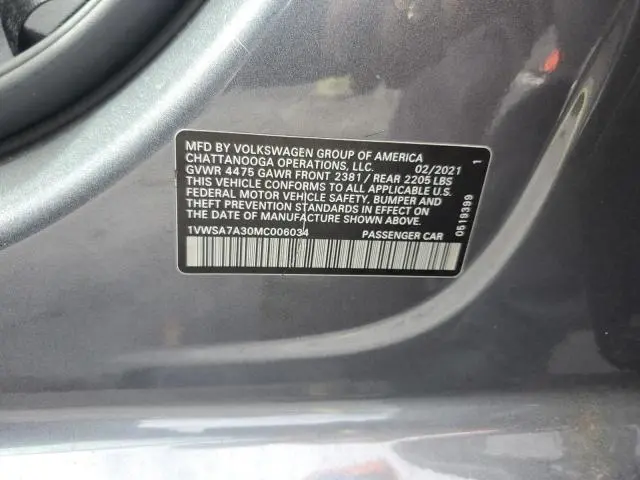 2021 VOLKSWAGEN PASSAT SE