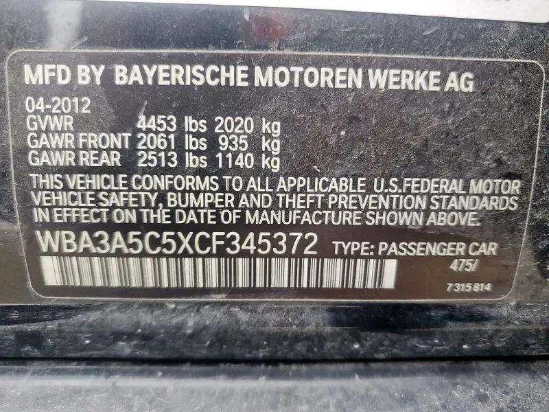 2012 BMW 328 I