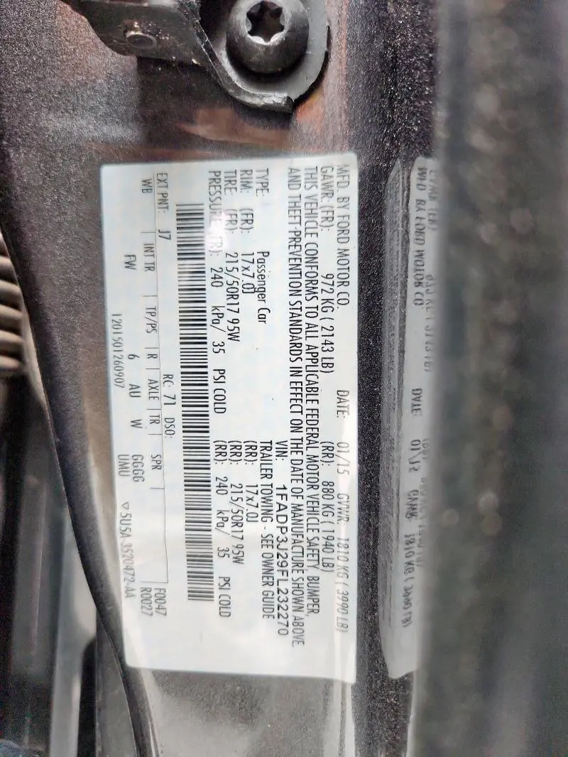 2015 FORD FOCUS TITANIUM  