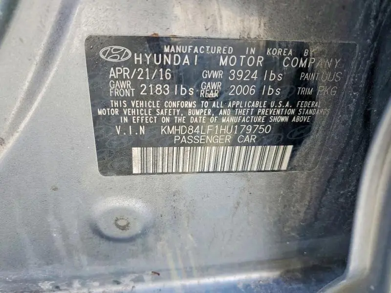 2017 HYUNDAI ELANTRA LIMITED  