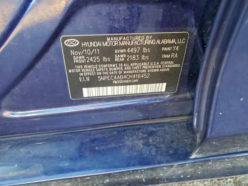 2012 HYUNDAI SONATA SE  