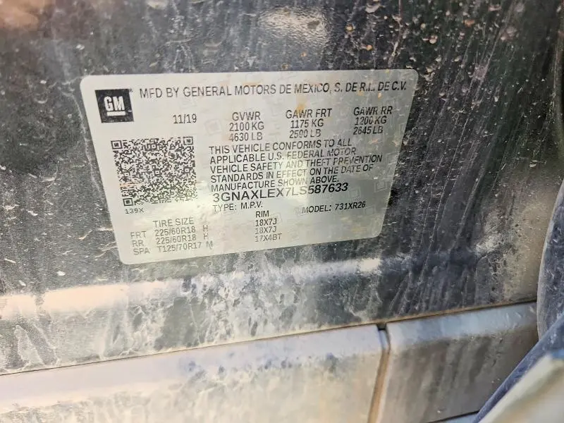 2020 CHEVROLET EQUINOX LT  