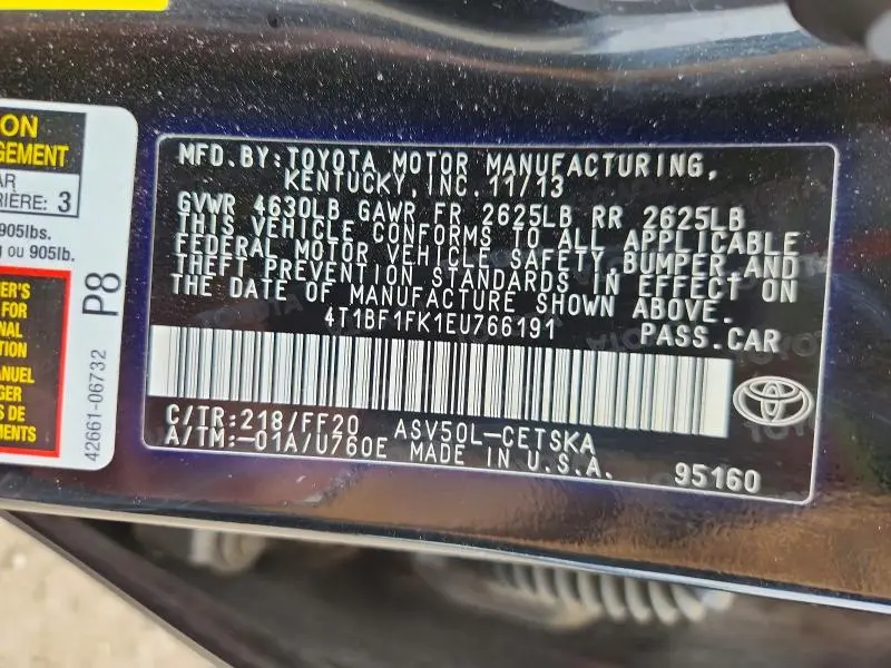 2014 TOYOTA CAMRY SE SPORT  
