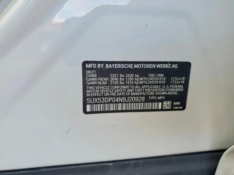 2022 BMW X3 XDRIVE30I  