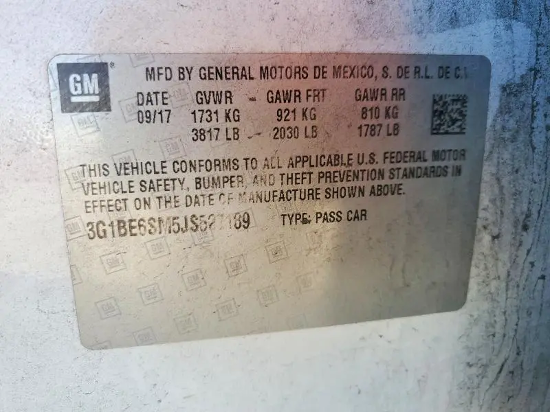 2018 CHEVROLET CRUZE LT  